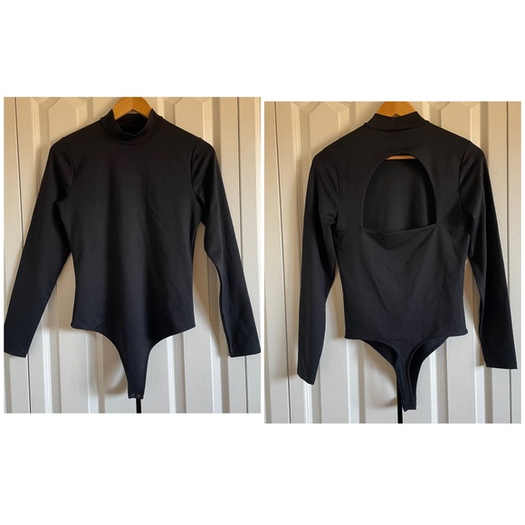Abercrombie & Fitch Tops - Abercrombie & Fitch Soft Collection Long Sleeve Bodysuit Womens M Black Cutout